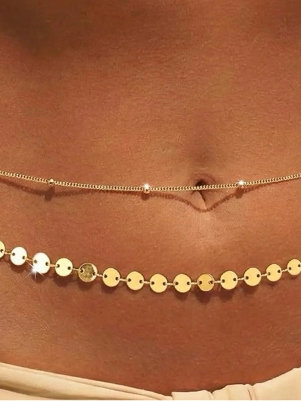 Gold plated Disc Waist Chain (bottom chain only)